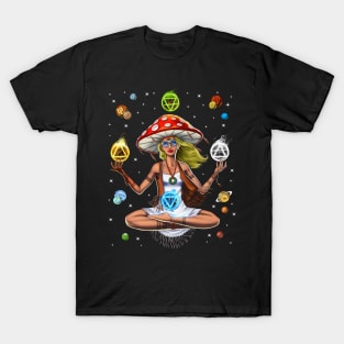 Hippie Mushroom Yoga T-Shirt